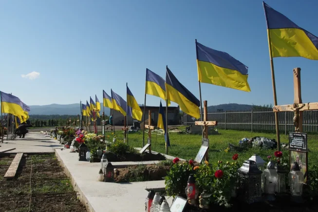 A Ukrainian graveyard in the west of the country